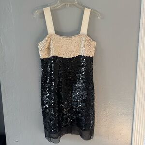 Lavender Label Vera Wang Sequin Black and White Party Dress Size 6